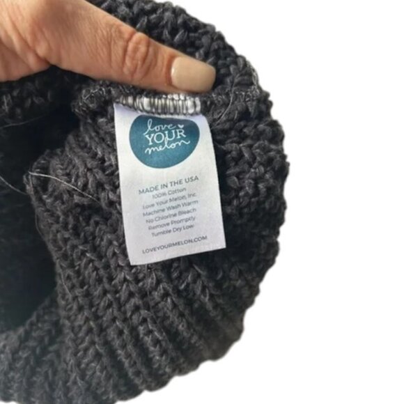 Love Your Melon black monochrome rib knit beanie - Picture 6 of 6